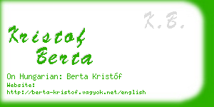 kristof berta business card
