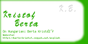 kristof berta business card